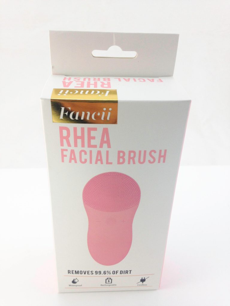 Fancii Rhea Facial Brush Image shows the outer box, it's white in colour.