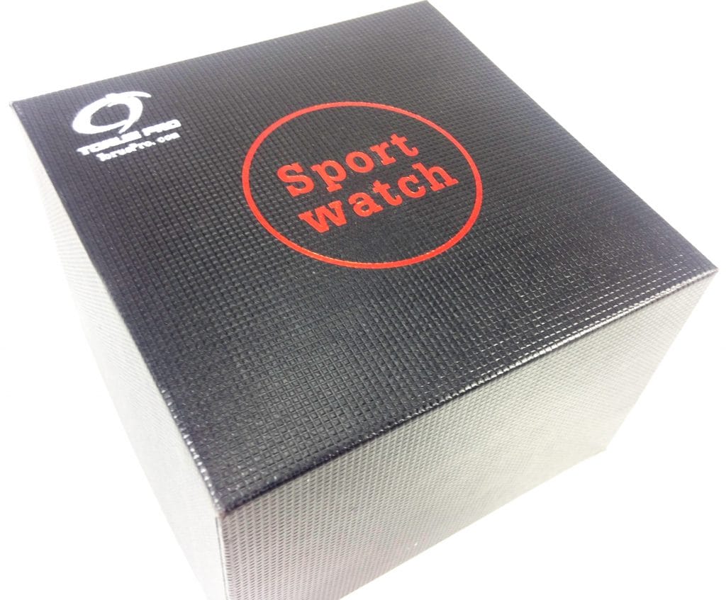 Image shows the outer box for the Torus Pro N69 Fitness Tracker.