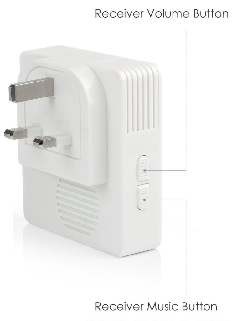 KooPower Wireless Doorbell Image shows the user control buttons.