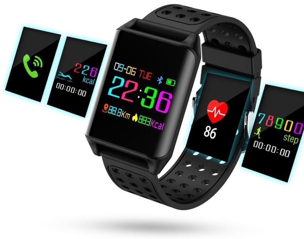 Image shows the LCD screen of the Hizek Smart Watch.