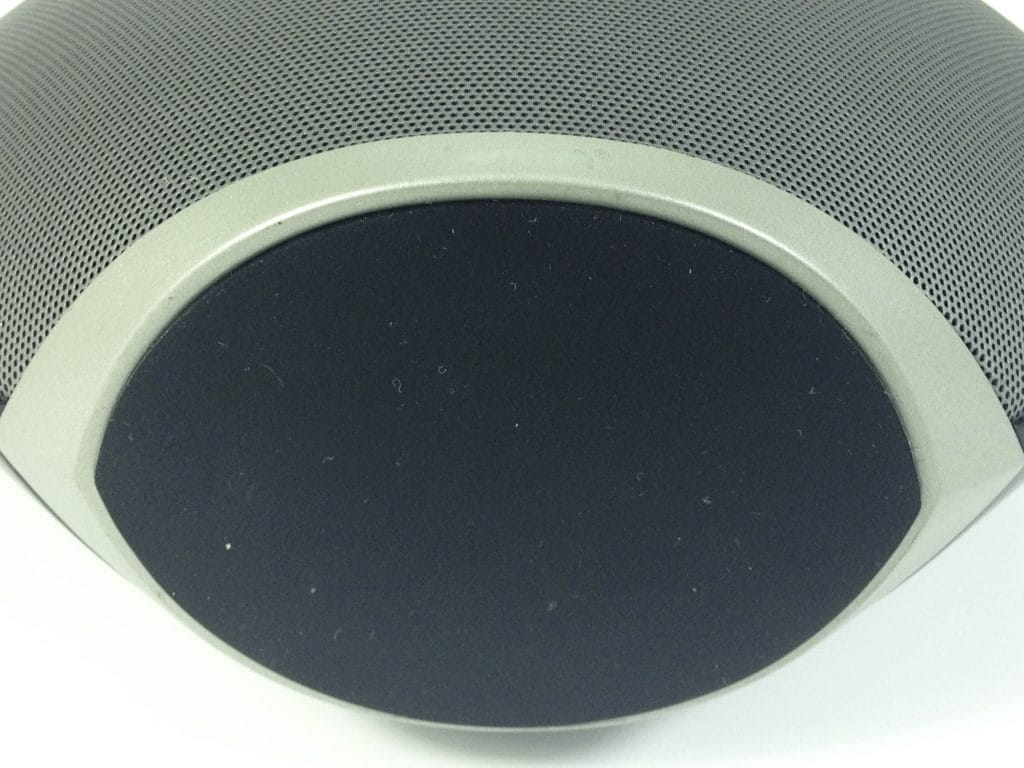 Image shows the underside of the speaker. 