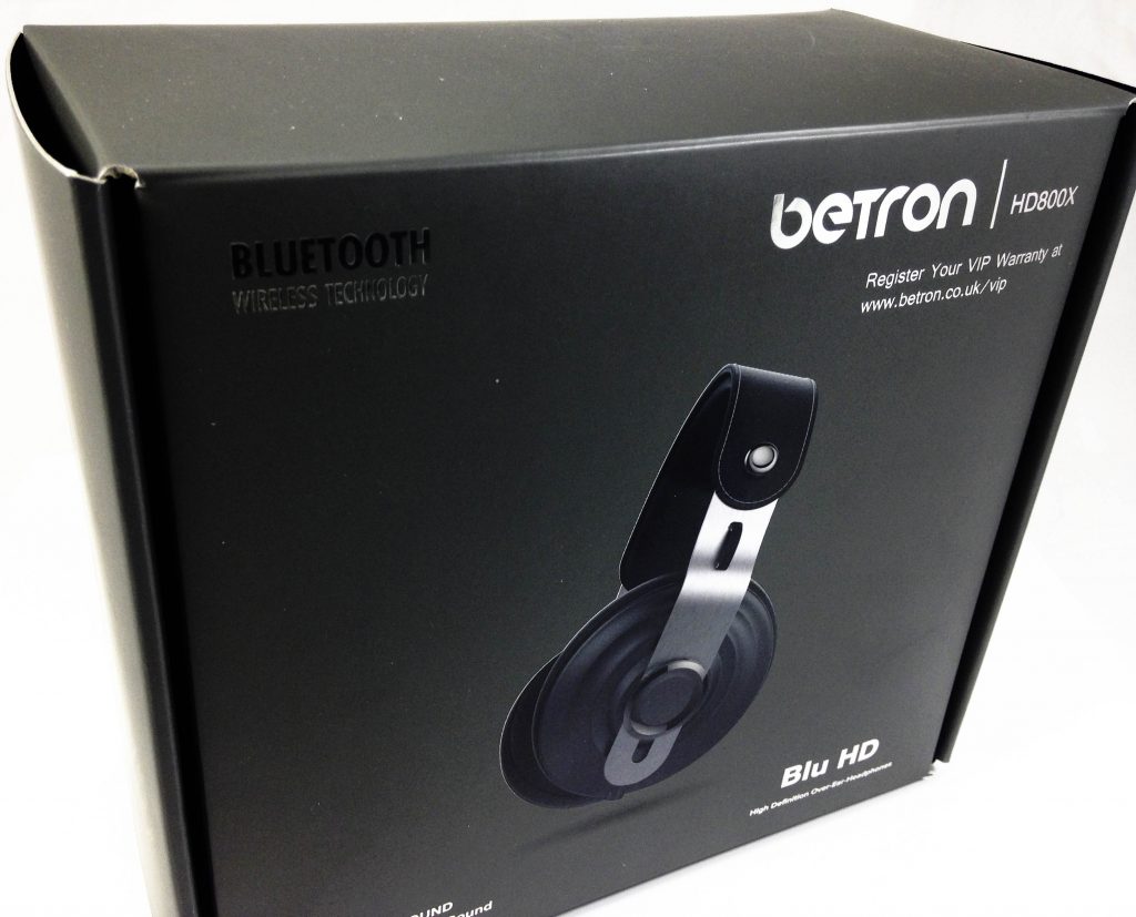 Image shows the outer box for the Betron HD800X Headphones.