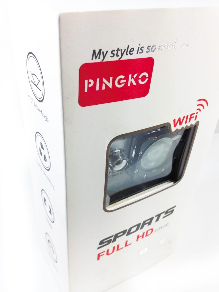 PINGKO F71 Sports Action Camera Image shows the outer packaging for the PINGKO F71 Camera