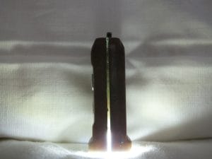 Light glowing through the side of the TINI Cu