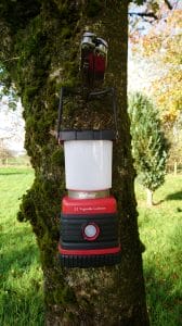 A photo showing how the L1 can be hung using the rubberized handle
