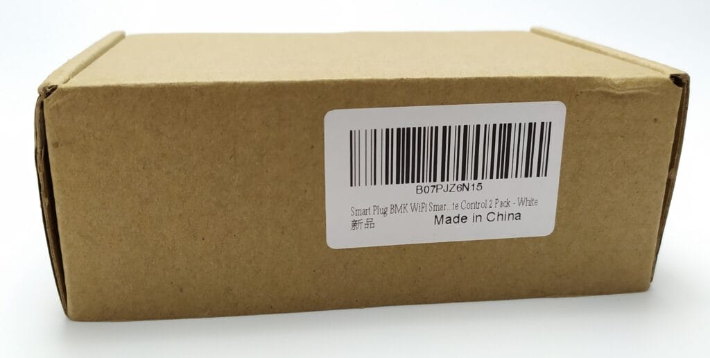 Image shows a plain brown cardboard box, there's barcode sticker on the right hand side.