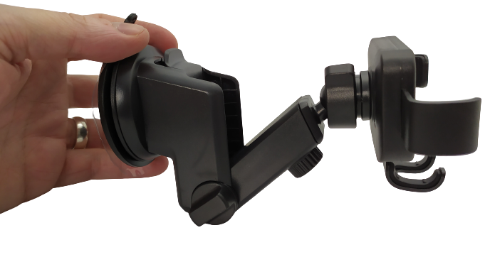 Image shows the assembled car mount.