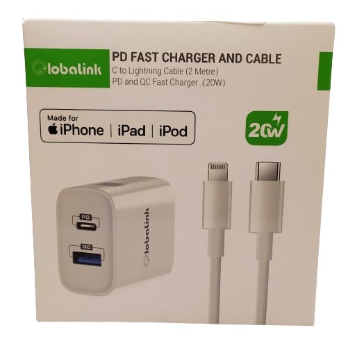 Image shows the outer packaging. There's an image of the charger plug on the front.
