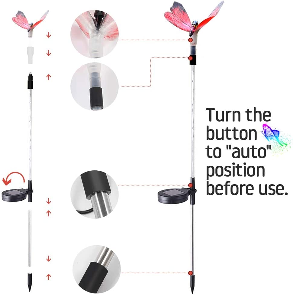Image shows the correct installation method of each light.