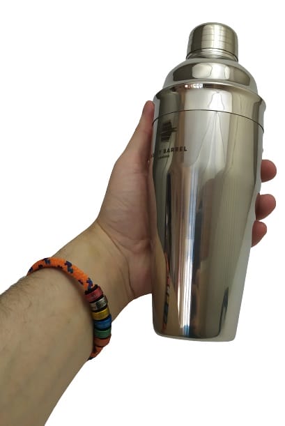 Image shows my holding the shaker in my left hand.