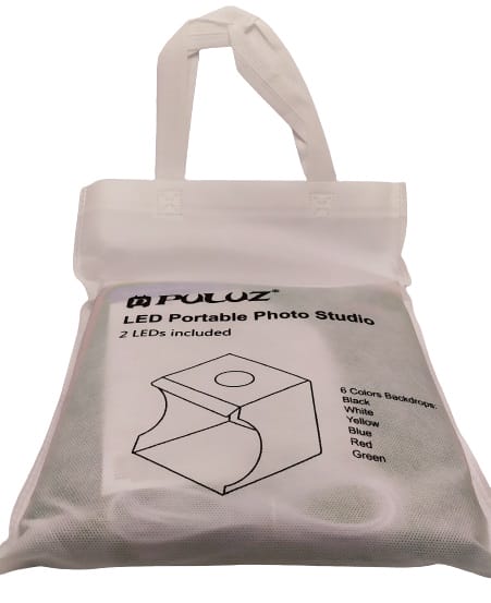 Image shows the outer carry bag of the portable photo studio.