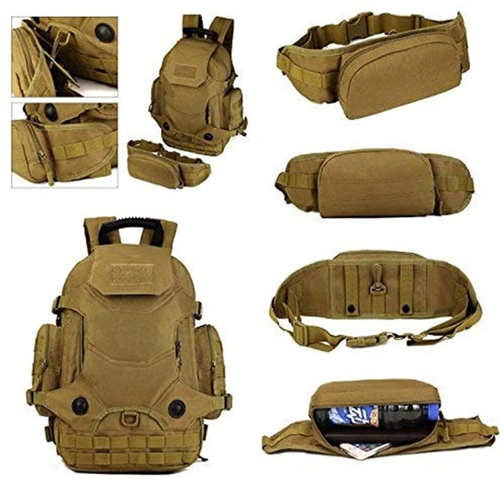 Image shows the detachable waist bag of the bag.