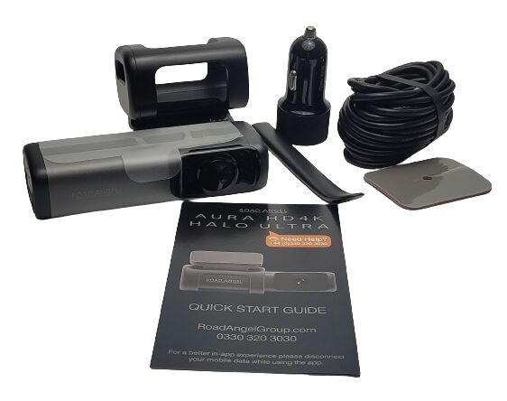 Road Angel Halo Ultra Image shows the included contents in a laid out position.