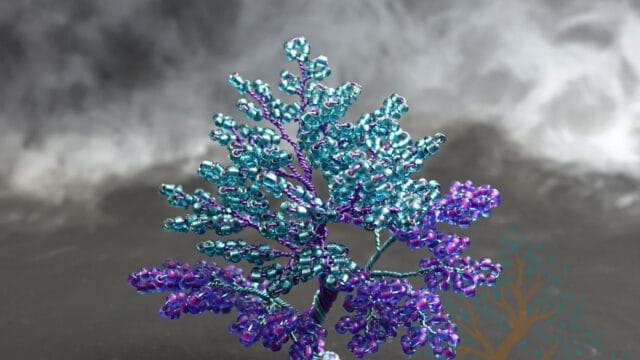 Evolve bead and wire tree sculpture by Twysted Rooots
