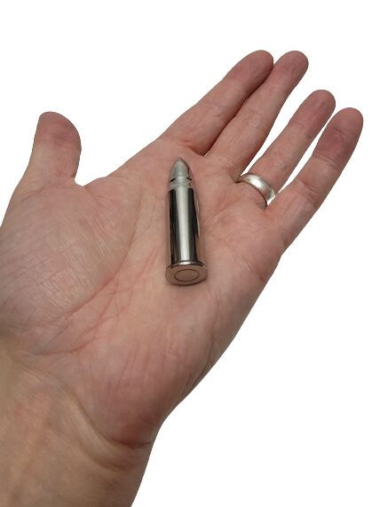 Bar Originale Bullet Ice Cubes Image show a bullet in my left palm.
