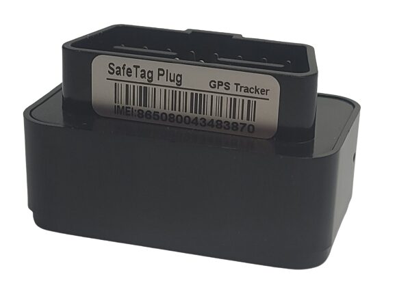 SafeTag Plug Image shows the IMEI code to the tracker.