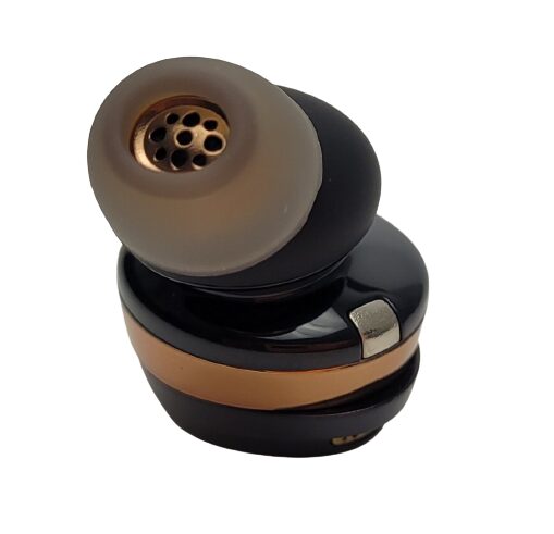 SoundPEATS Opera05 Earbuds Image shows the earbud in an upward position showing ear-tip.