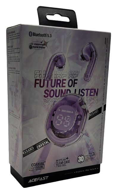 ACEFAST T8 Wireless Earbuds Image shows the outer box of the T8 earbuds.