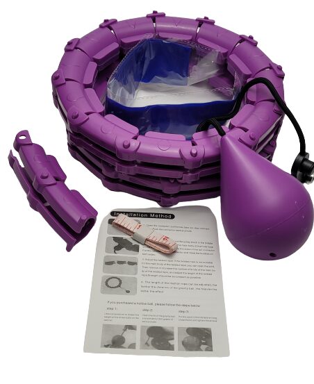 Yonars Smart Hula Hoop Image shows the included contents in a laid out position.