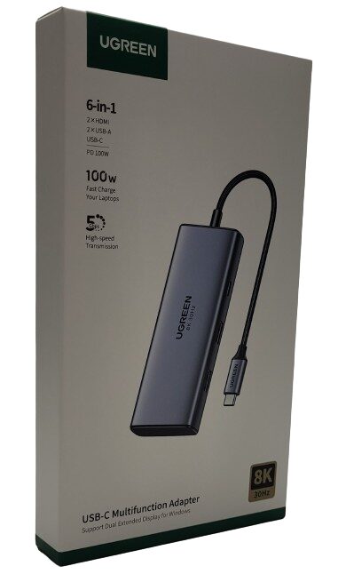 Image sows the outer box of the adapter.