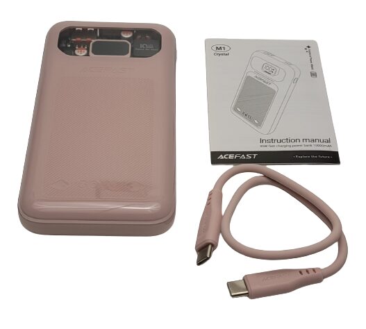 ACEFAST Powerbank Image shows the included contents in a laid out position.