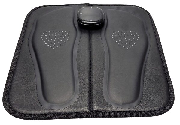 Yonars Electric Foot Massager Image shows the massage pad all ready for use.