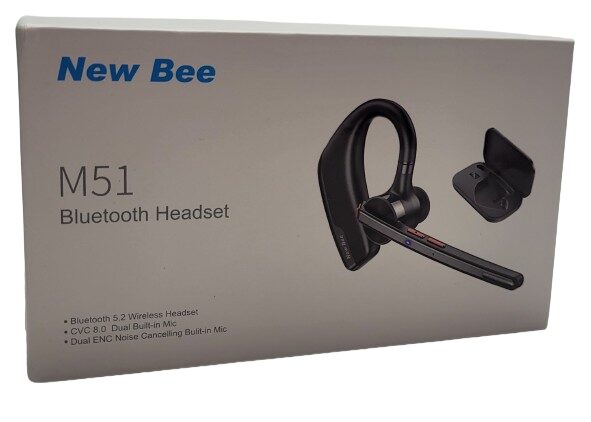 New Bee M51 Headset Image shows the outer box of the New Bee M51 Headset.