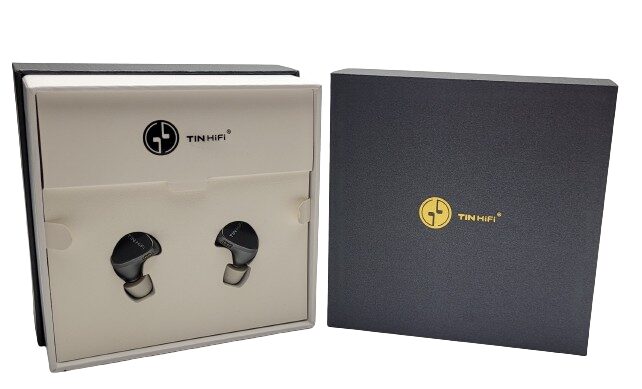 TINHIFI T5S IEM's Image shows the IEM's in their foam packaging.