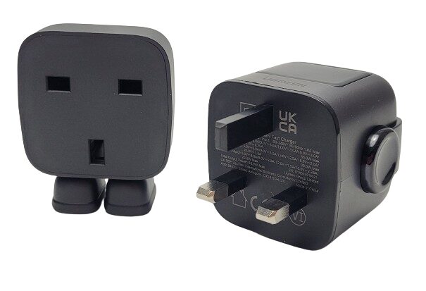 Image shows the black charger with the base removed.