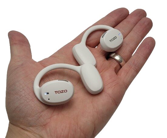 Image shows the TOZO OpenEgo in my left hand.