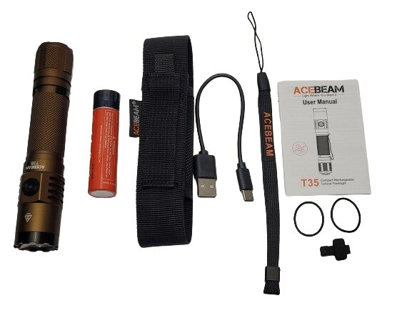 Image shows the included contents in a laid out position.