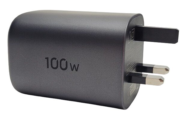 UGREEN Nexode 100W GaN Image shows the UGREEN Nexode 100W GaN on a sideway viewpoint.