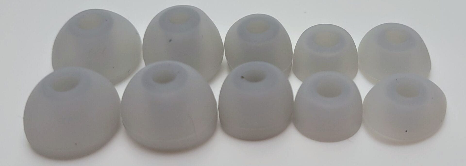 TOZO T6 Wireless Earbuds Image shows the ear tips lined up.