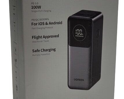 UGREEN Nexode Power Bank 100W Packaging Image shows the outer packaging for the 100W power bank