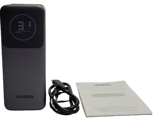 UGREEN Nexode Power Bank 100W Contents Image shows the included contents for the 100W power bank in a laid out position.