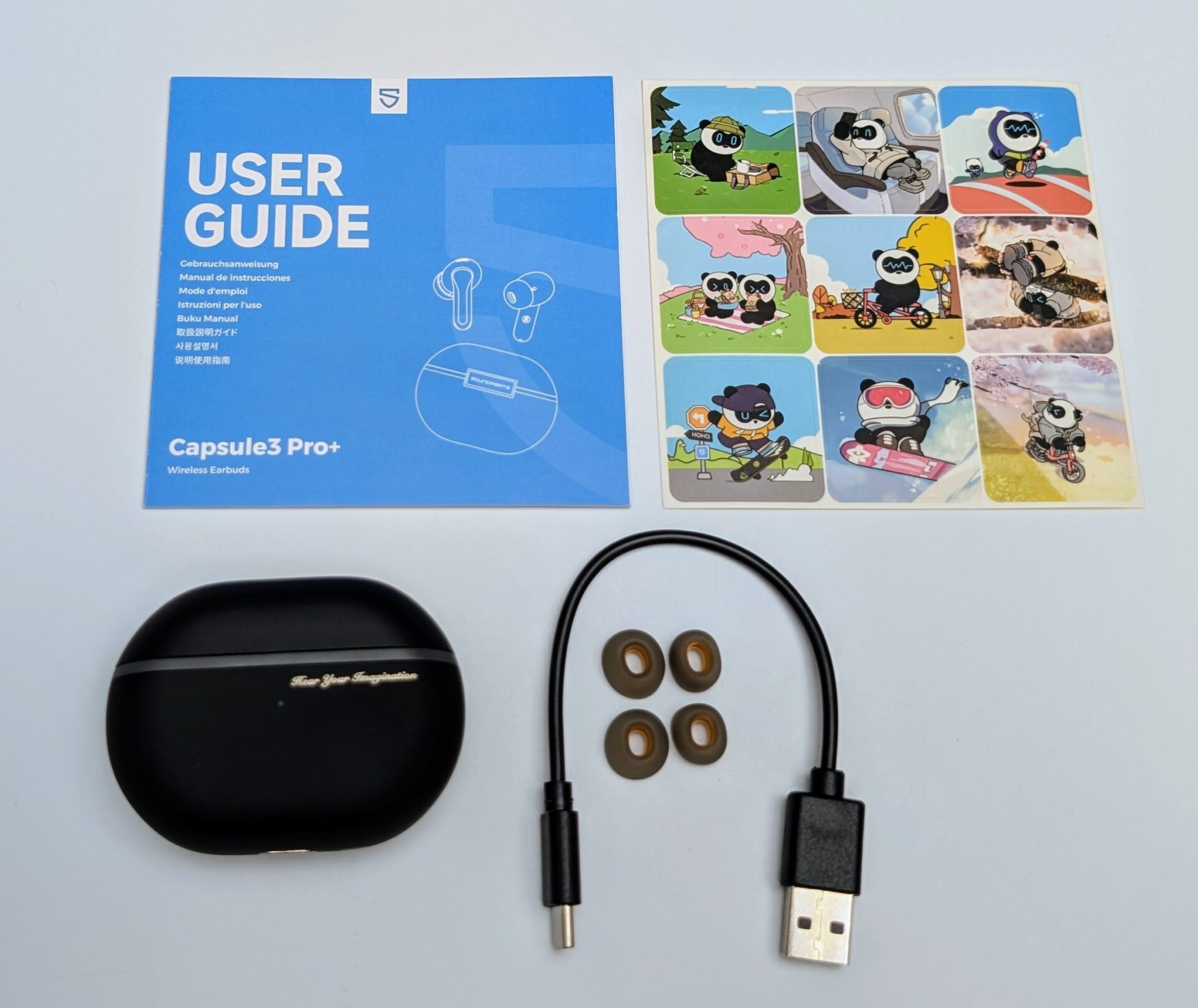 Image shows the included contents in a laid out position.