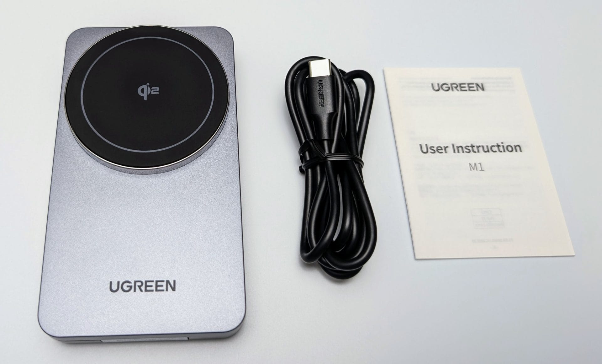 UGREEN 15W MagFlow MagSafe Charger Image shows the included contents of the UGREEN 15W MagFlow MagSafe Charger.